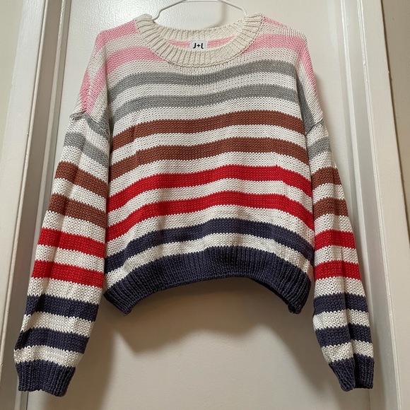 John + Jenn Striped Cotton Sweater - Picture 2 of 7